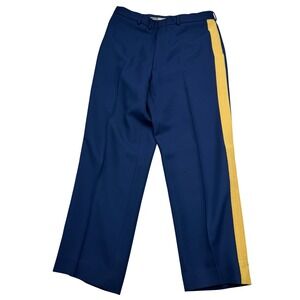 Marlow White Dress Trousers Men 34x32 Blue US Army Certified Yellow Stripe 451